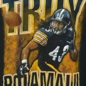 🏈 TROY POLAMALU GRAPHIC FOOTBALL TEE MEN'S 2X
